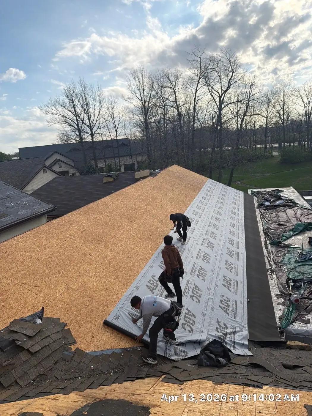 Tarping and dry-in on a Munster commercial roof